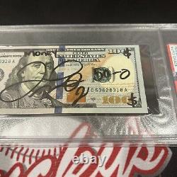 Floyd Mayweather Jr a signé un billet de 100 $ de monnaie américaine x4 Inscriptions PSA 10 Auto B.