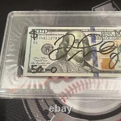 Floyd Mayweather Jr a signé un billet de 100 $ de monnaie américaine x4 inscriptions PSA 10 Auto D