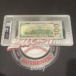 Floyd Mayweather Jr a signé un billet de 100 dollars en monnaie américaine avec 4 inscriptions PSA 10 Auto I.