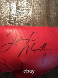 Floyd Mayweather Jr /oscarde La Hoya Autographié Gants De Boxe. Psa/adn