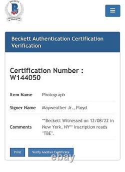 Floyd Mayweather Jr signé 11x14 contre Manny Pacquiao, encadré sous la surveillance de Beckett