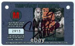 Floyd Mayweather Manny Pacquiao Full Ticket Programme 25 Chip Autographied Pass