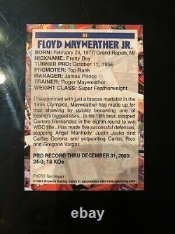 Floyd Mayweather Signé Browns 13e Set Bonus Carte De Boxe 2001