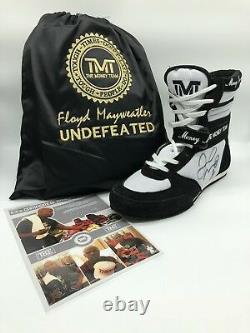 Floyd Mayweather Signé Tmt Boxing Boot Las Vegas Signature Preuve Photo