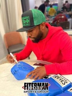 Gant de boxe bleu Cleto Reyes signé autographié par Floyd Mayweather JSA Gauche