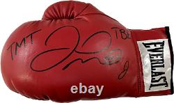 Gant de boxe en cuir rouge signé autographié par Floyd Mayweather JSA WIT879245 à gauche