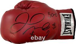 Gant de boxe en cuir rouge signé autographié par Floyd Mayweather JSA WIT879249 à gauche