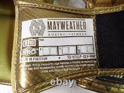 Gants de boxe Floyd Mayweather Jr. en couleur OR RARE Taille SM/MD Logo partout