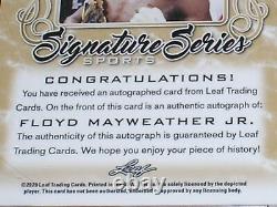Jr 2020 Floyd Mayweather Feuille Signature Sport Auto 1/1 Signé Carte De Boxe Rare