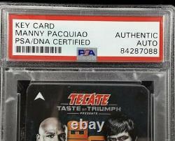 Manny Pacquiao Psa/dna Certified Auto Signed Key Card! Vs Floyd Mayweather
