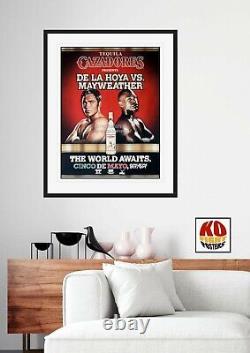 OSCAR DE LA HOYA contre FLOYD MAYWEATHER Affiche officielle du combat avec les sponsors de la boxe 30D