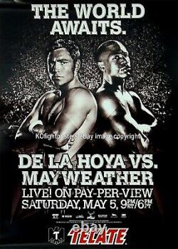 Oscar De La Hoya Vs. Floyd Mayweather Jr Affiche Originale De Combat De Boxe Tecate