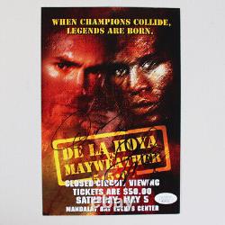 Photo signée de Floyd Mayweather Jr. & Oscar De La Hoya avec certificat d'authenticité JSA