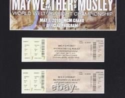 Programme et billets signés de Floyd Mayweather Jr. et Sugar Shane Mosley avec authentification PSA